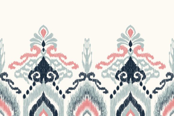 Floral Ikat Paisley Embroidery