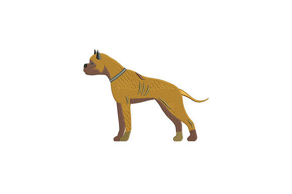 Staffy Terrier Embroidery Design for Apparel Projects