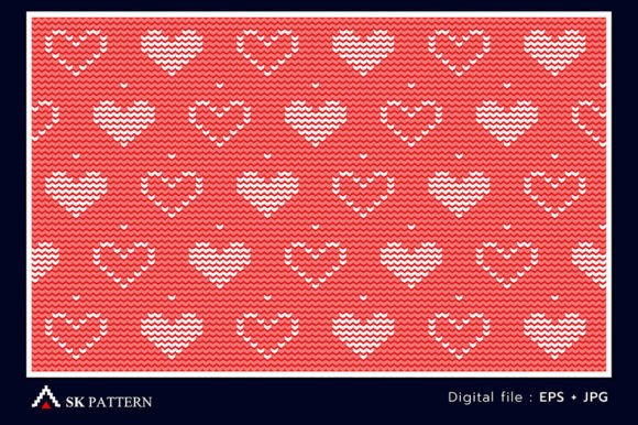 White and Red Love Embroidery Background